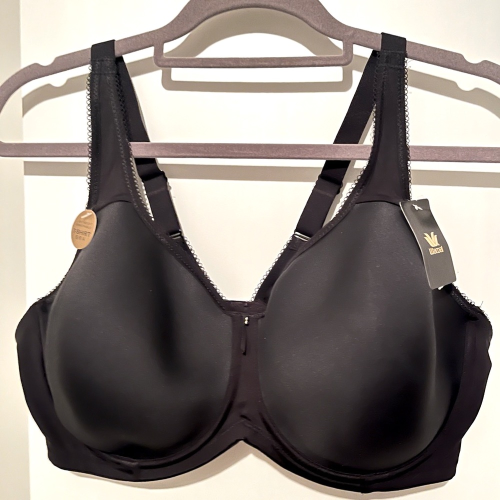 Wacoal Black TShirt Bra, size 44D, NEW